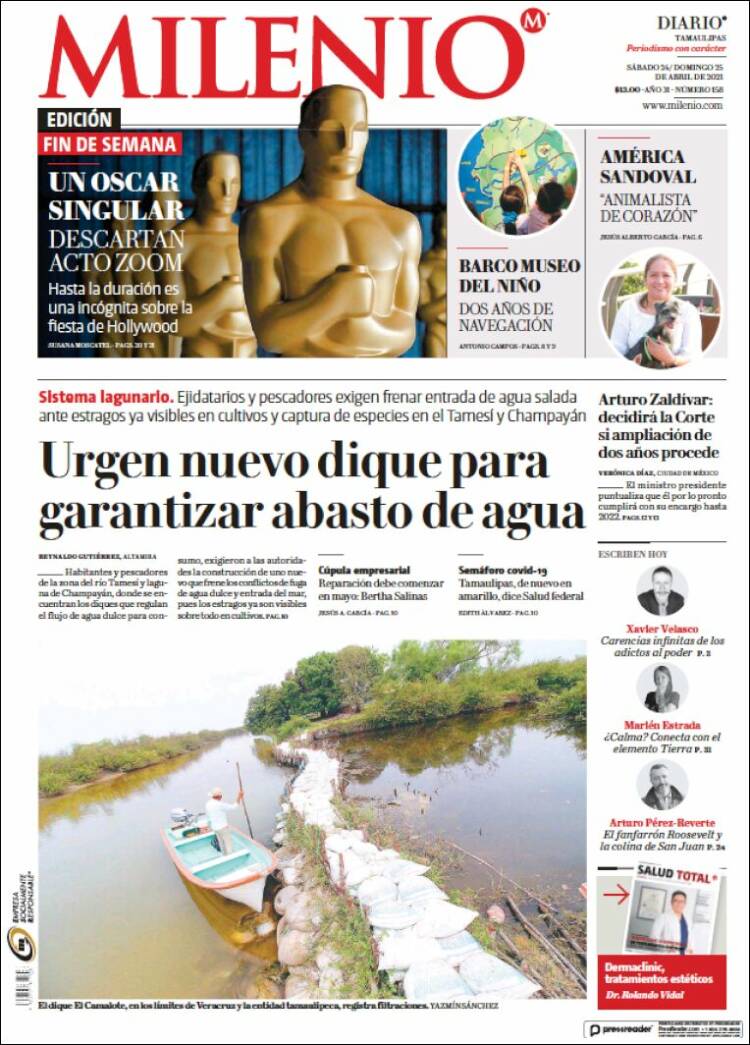 Portada de Milenio - Tamaulipas (México)