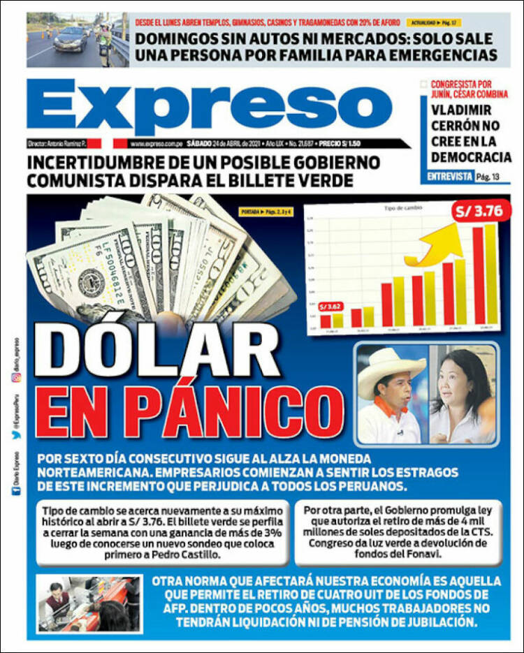 Portada de Expreso (Perú)