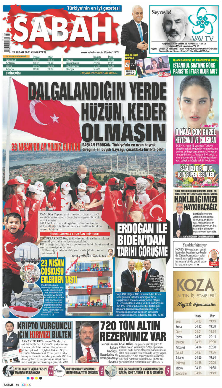Portada de Sabah (Turqu&iacute;a)
