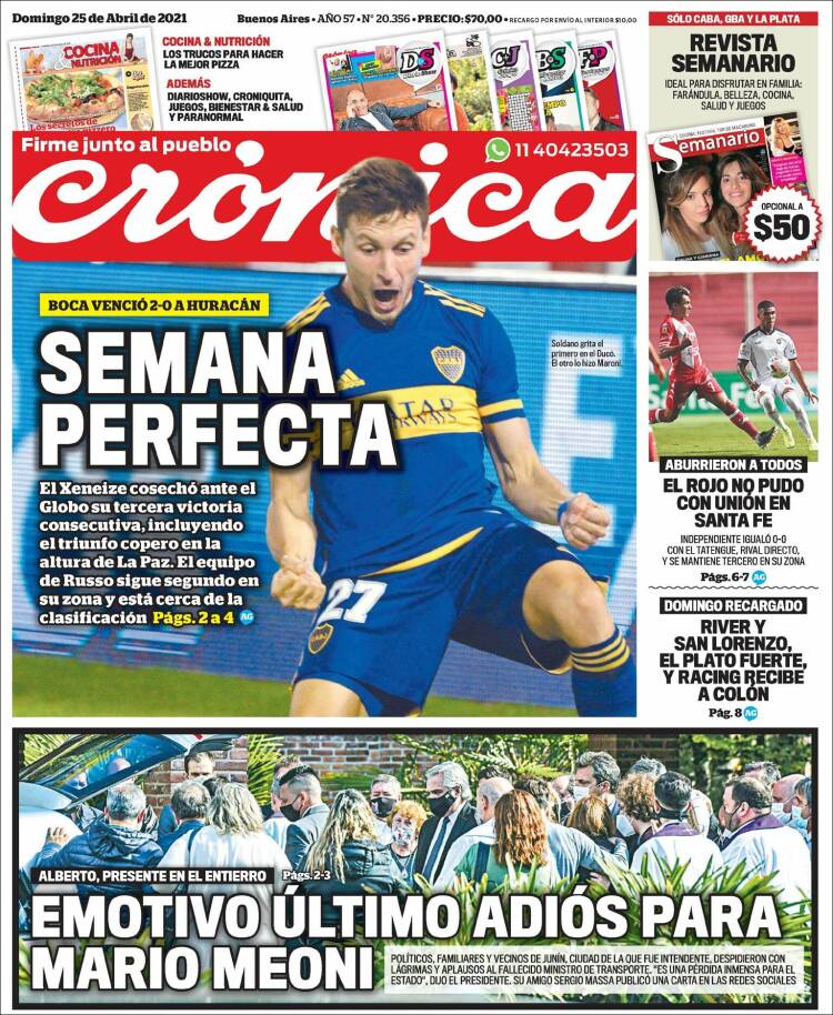 Portada de Crónica (Argentina)