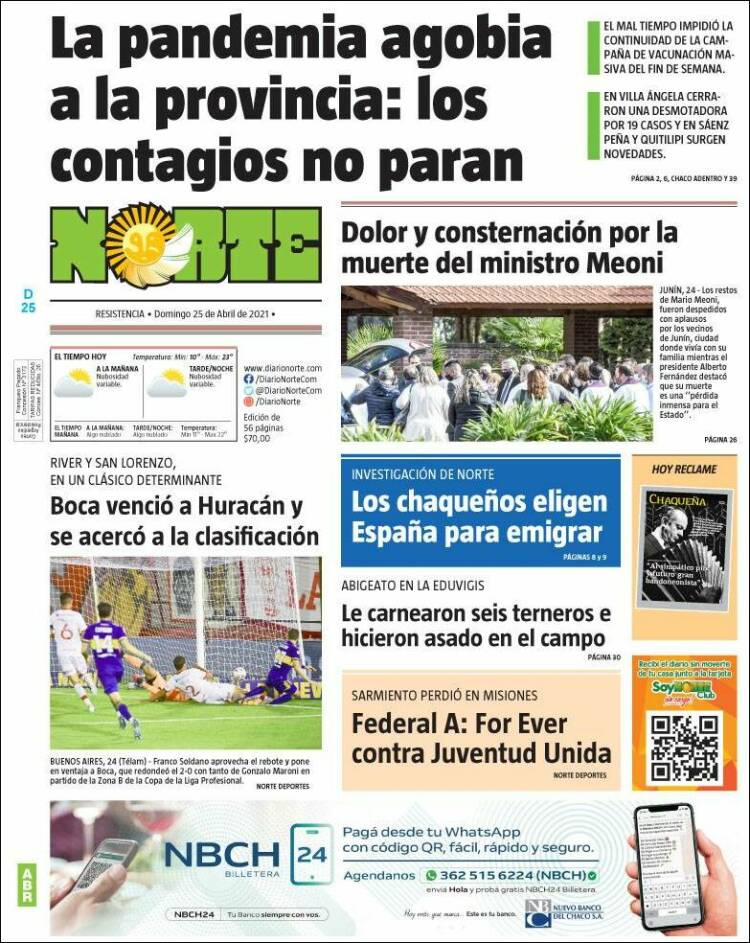 Portada de Diario Norte (Argentina)