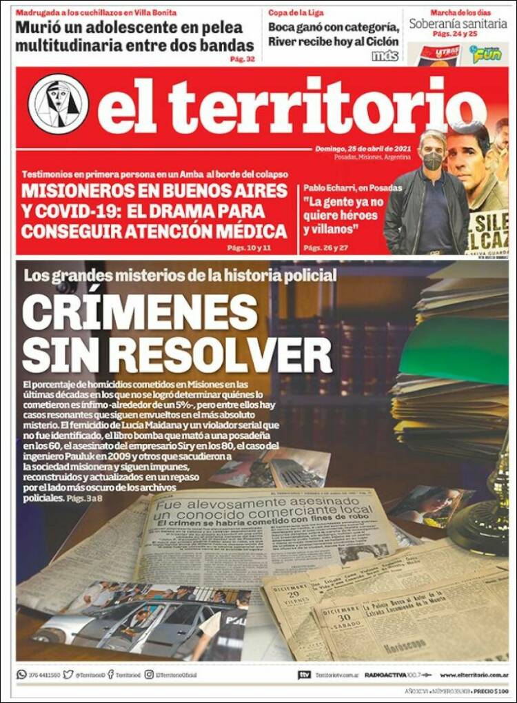 Portada de El Territorio (Argentina)