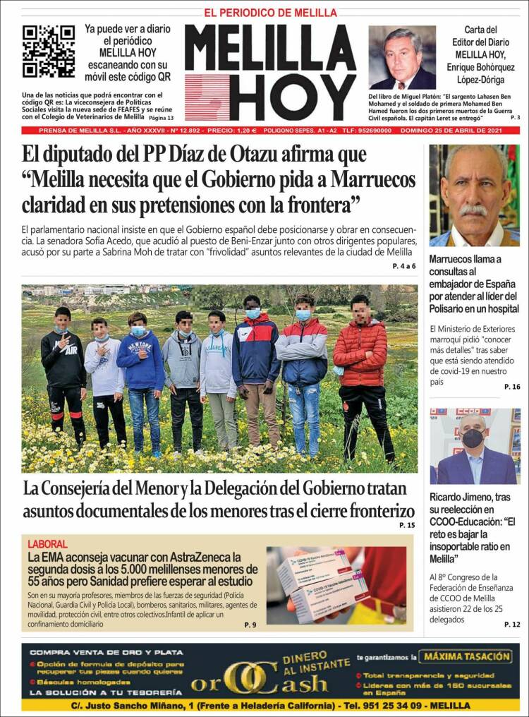 Portada de Melilla Hoy (España)