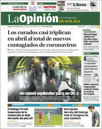 Portada de La Opinión de Málaga (España)