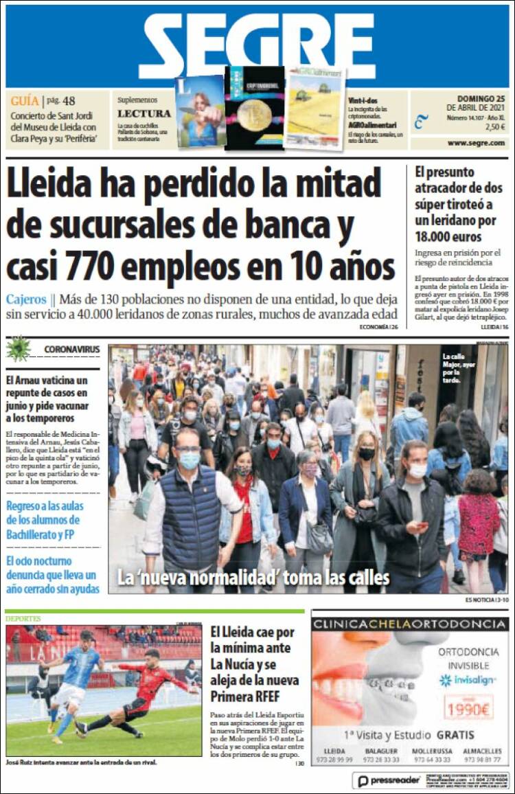 Portada de Segre  (España)