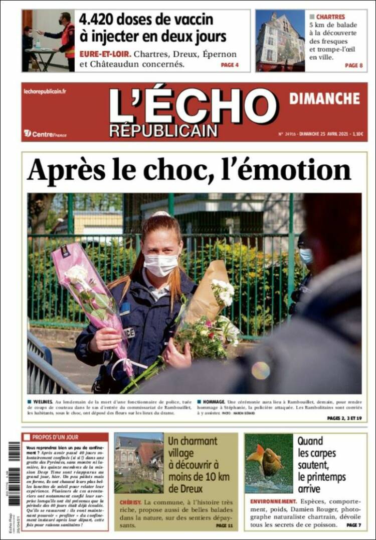 Portada de L'Echo Républicain (Francia)