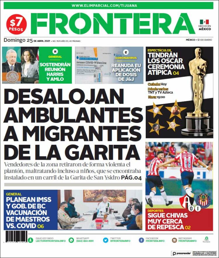 Portada de Frontera (México)