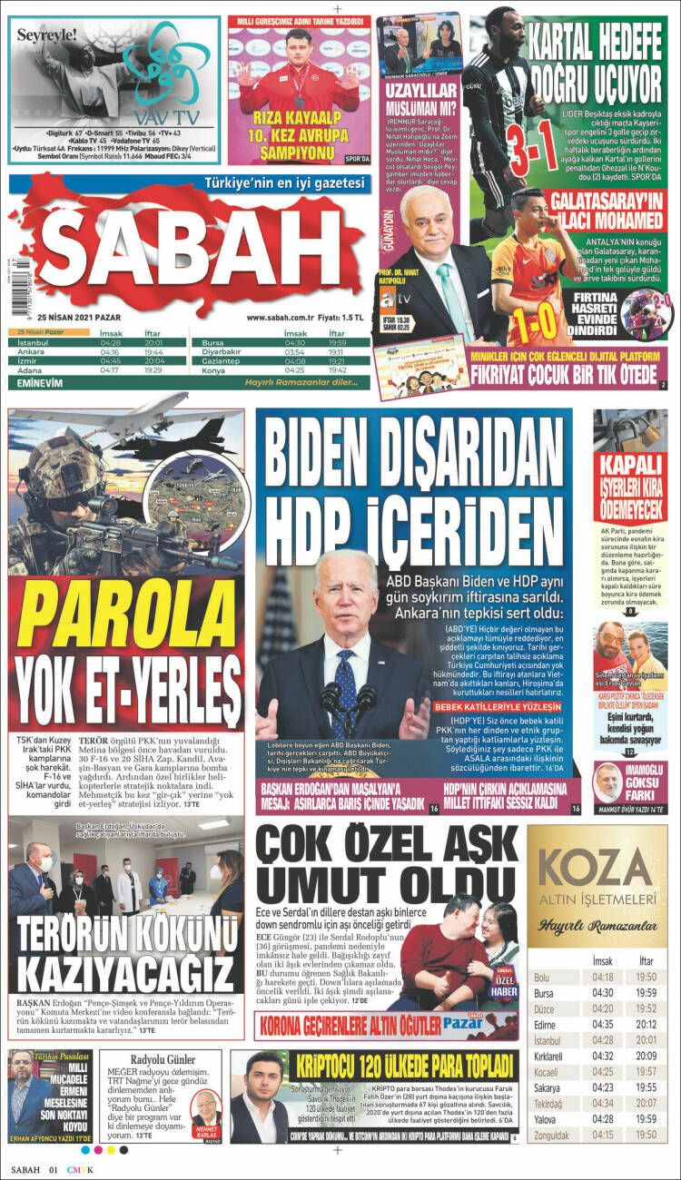 Portada de Sabah (Turqu&iacute;a)