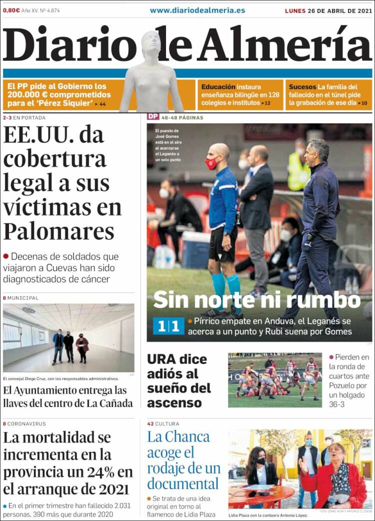 Portada de Diario de Almería (España)