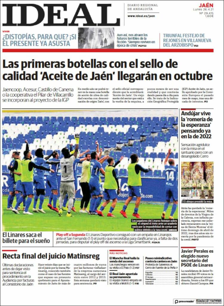 Portada de El Ideal de Jaén (España)