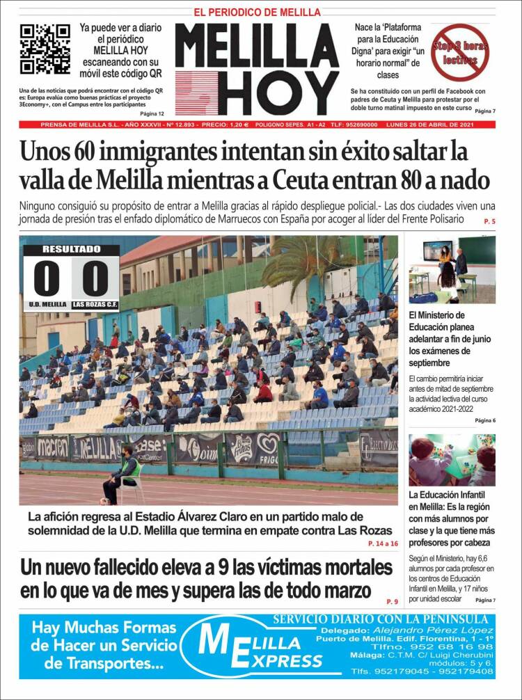 Portada de Melilla Hoy (España)