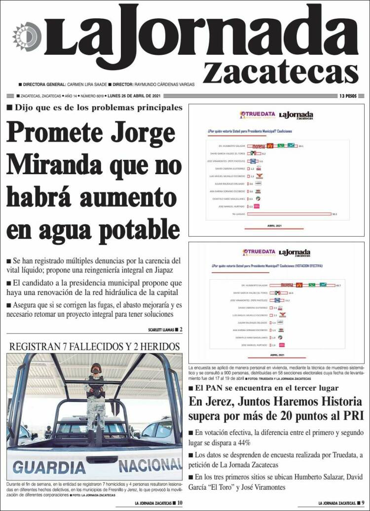 Portada de Jornada de Zacatecas (México)