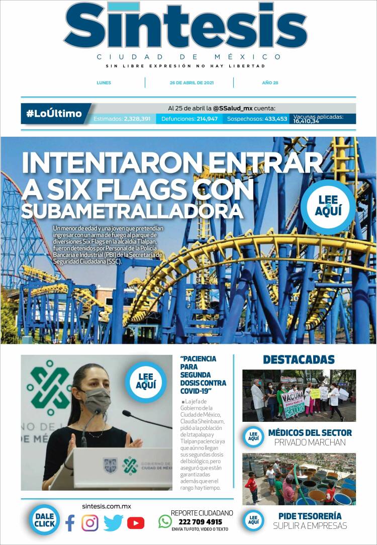 Portada de Síntesis Nacional (México)