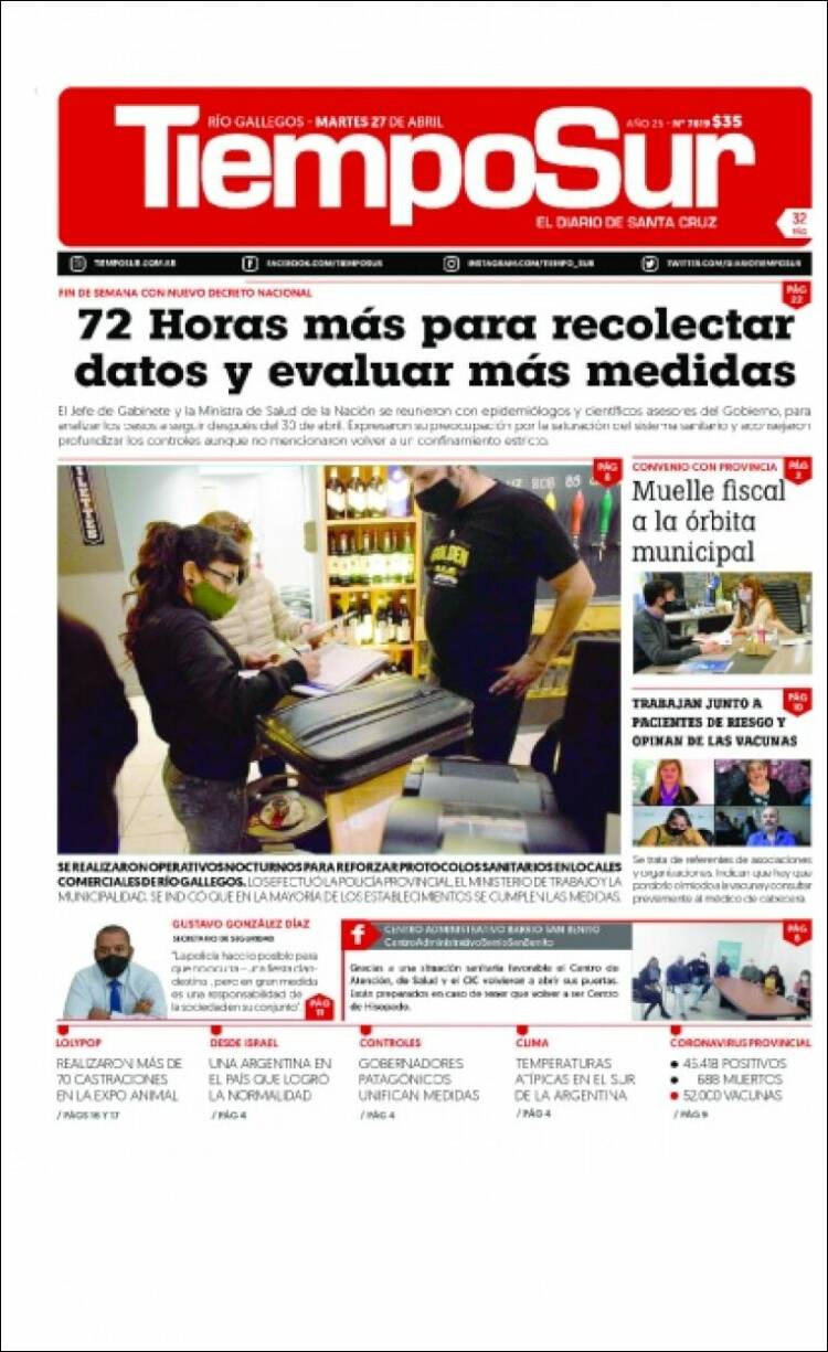 Portada de Tiempo Sur (Argentina)