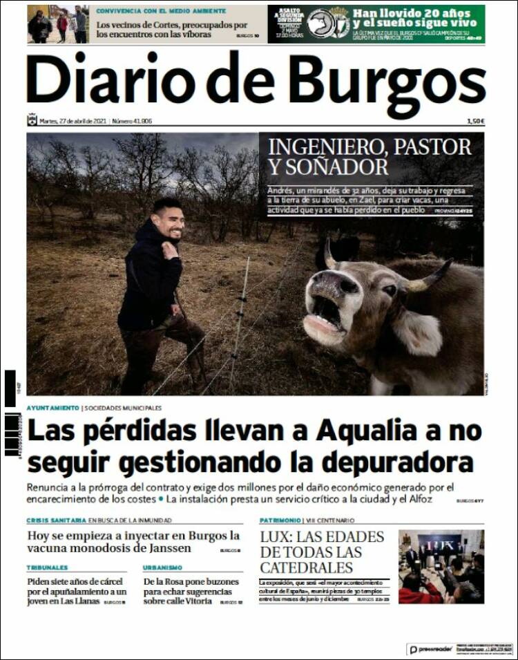 Portada de Diario de Burgos (España)