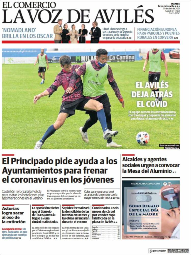 Portada de El Comercio - Avilés (España)