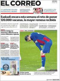 Portada de El Correo - Guipuzcoa (España)