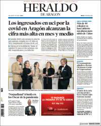 Portada de Heraldo de Aragón (España)