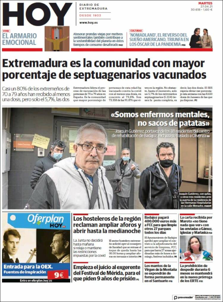 Portada de Hoy - Badajoz (España)