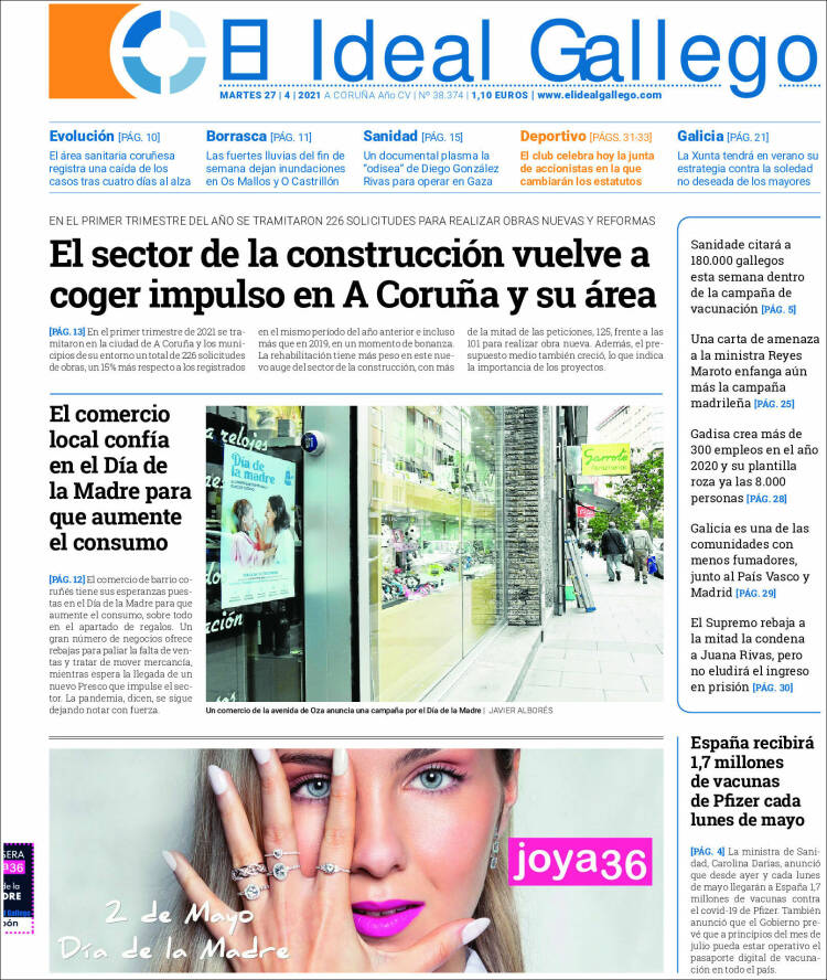 Portada de El Ideal Gallego (España)