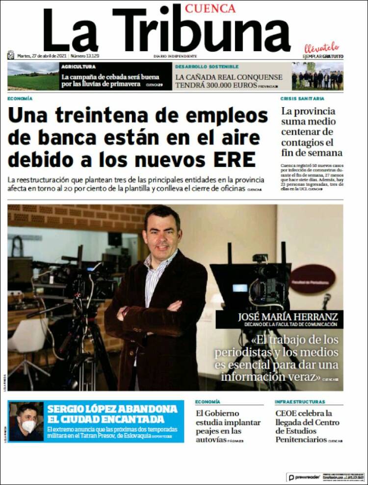 Portada de La Tribuna de Cuenca (España)
