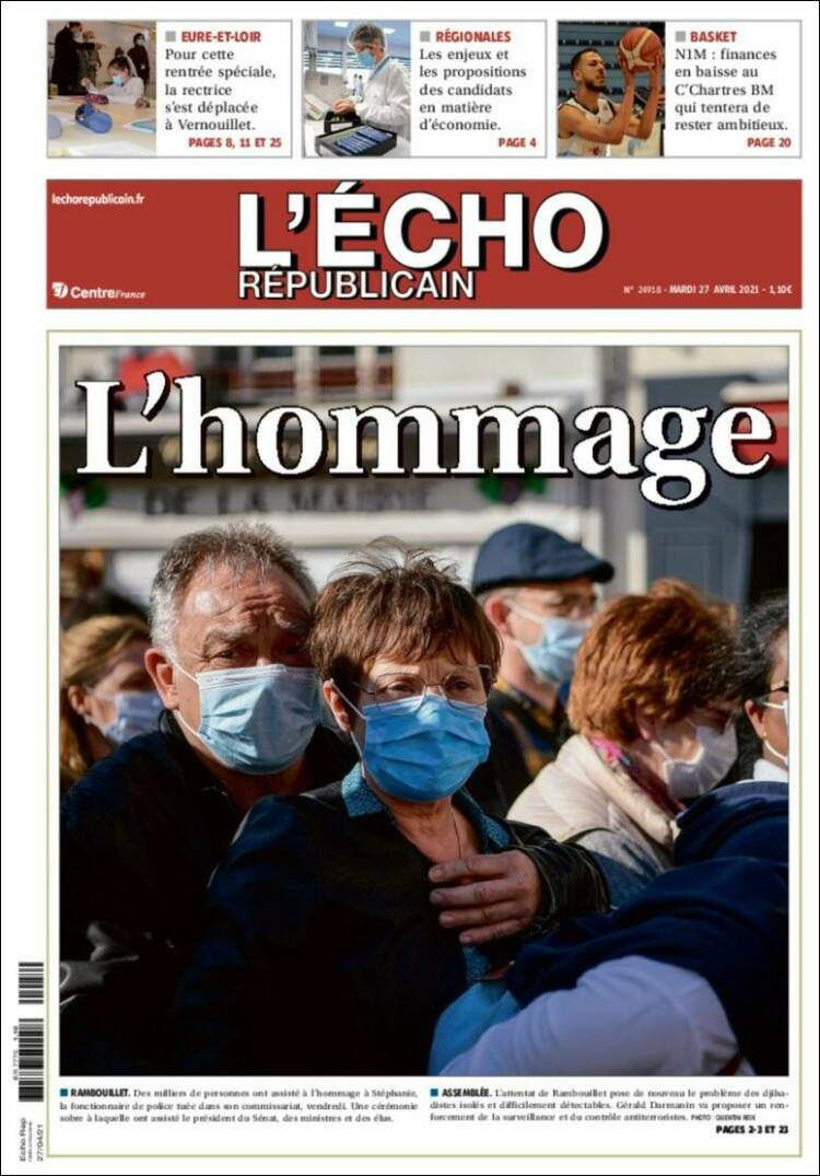 Portada de L'Echo Républicain (France)