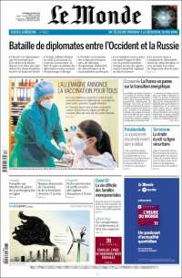 Portada de Le Monde (France)