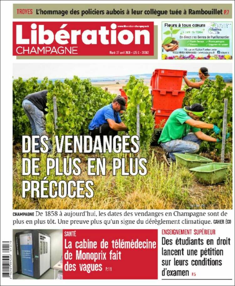 Portada de Libération Champagne (Francia)