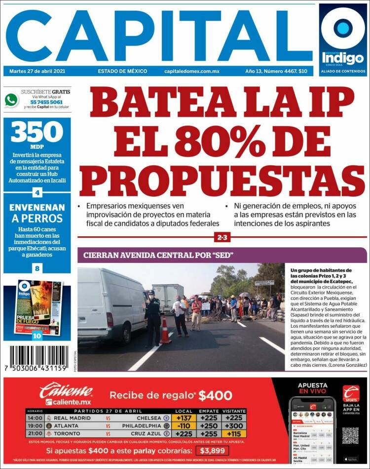 Portada de Capital México (México)