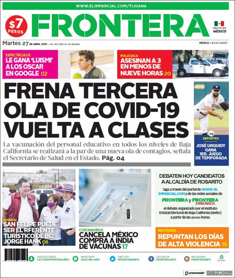 Portada de Frontera (México)