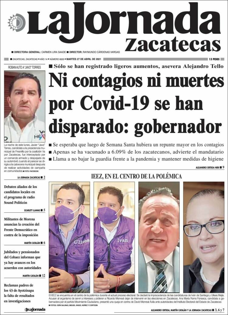 Portada de Jornada de Zacatecas (México)