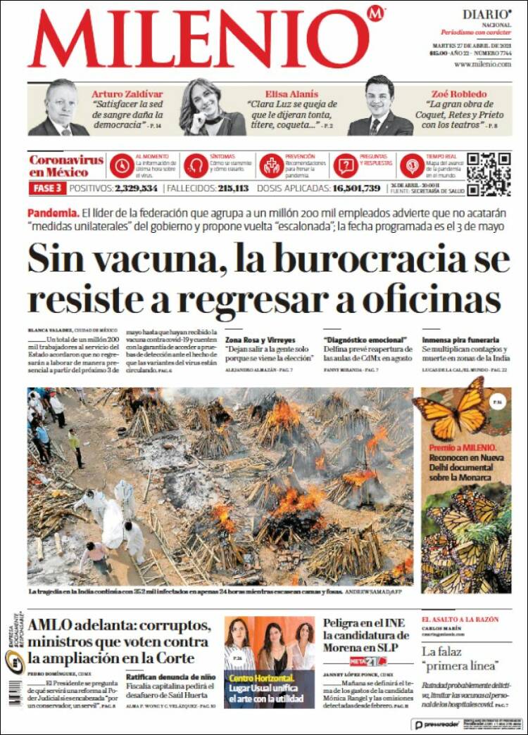 Portada de Milenio (México)