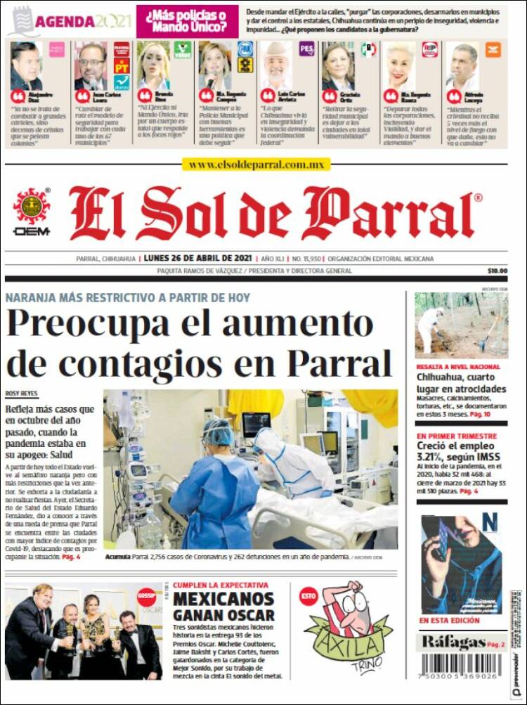 Portada de El Sol de Parral (México)
