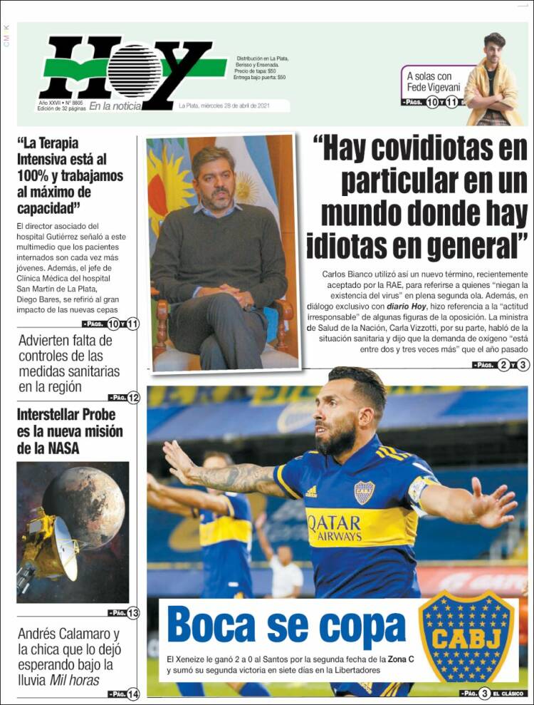 Portada de Diario Hoy (Argentina)