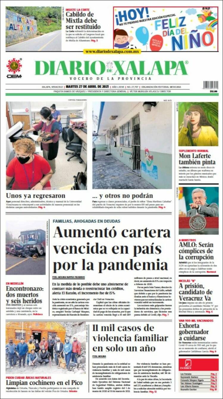 Portada de Diario de Xalapa (México)