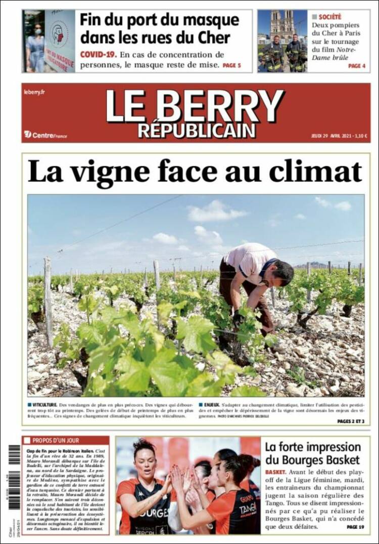 Portada de Berry Republicain (Francia)