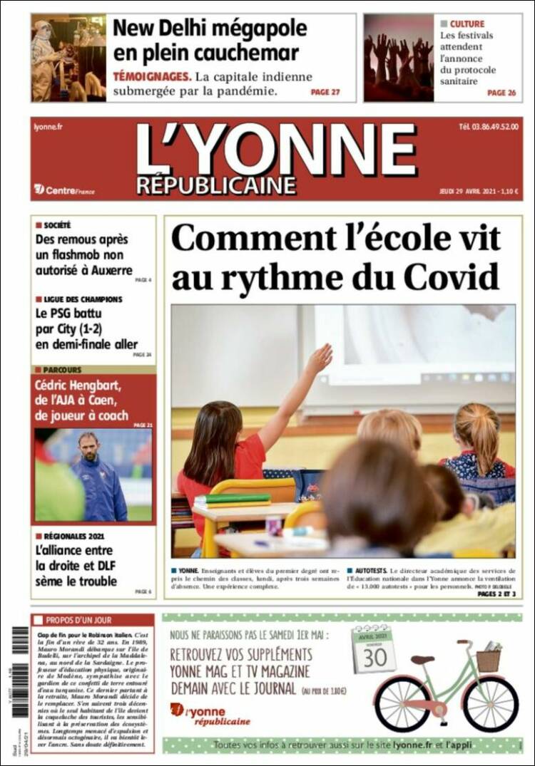 Portada de L'Yonne-Républicaine (Francia)