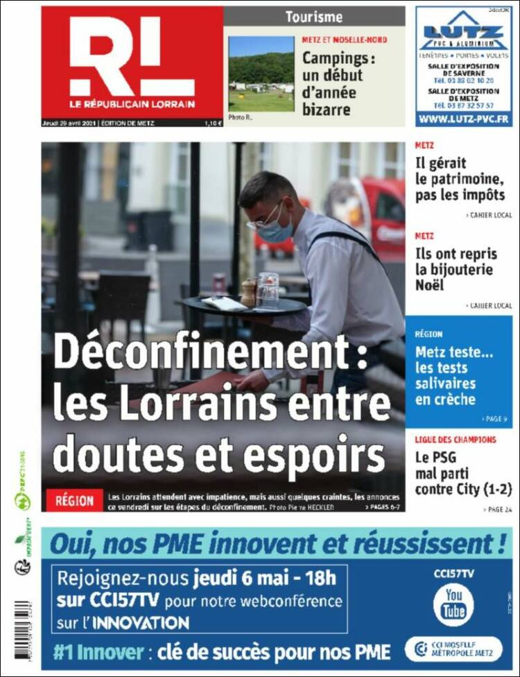 Portada de Le Republicain Lorrain (France)