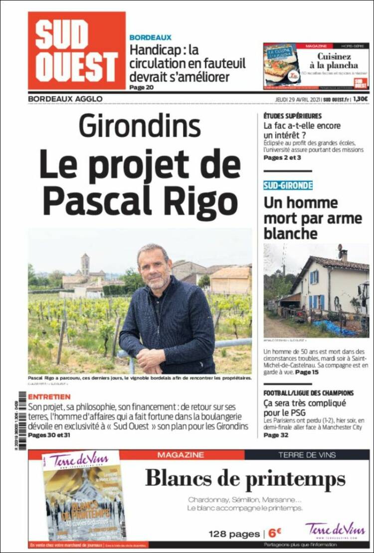 Portada de Sud Ouest (France)