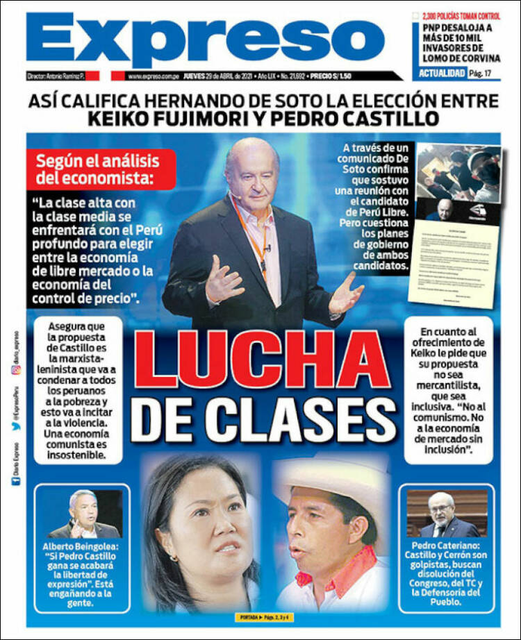 Portada de Expreso (Perú)