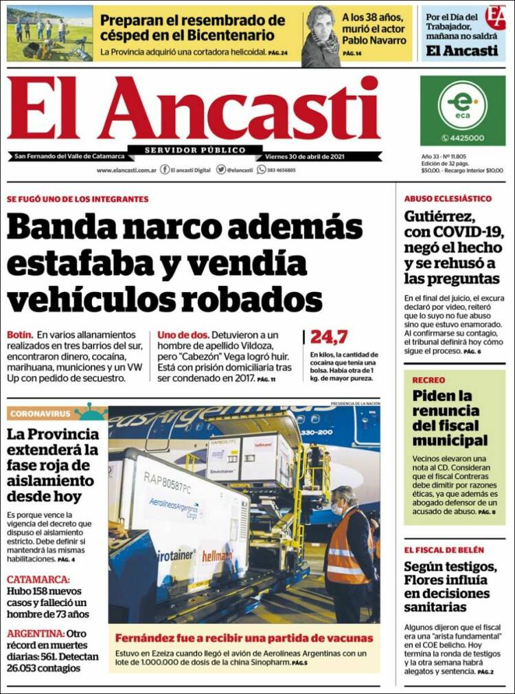 Portada de El Ancasti (Argentina)