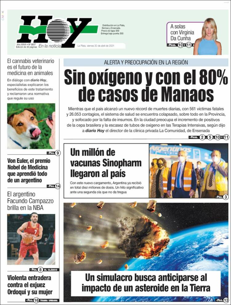 Portada de Diario Hoy (Argentina)