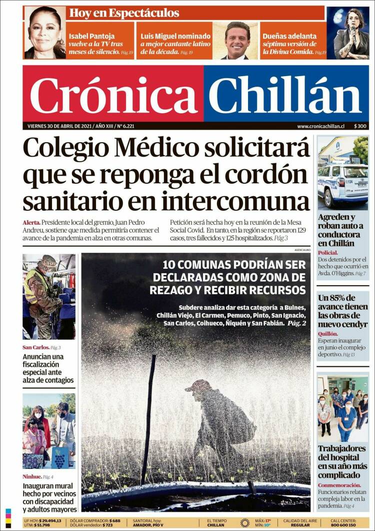 Portada de Crónica Chillán (Chile)