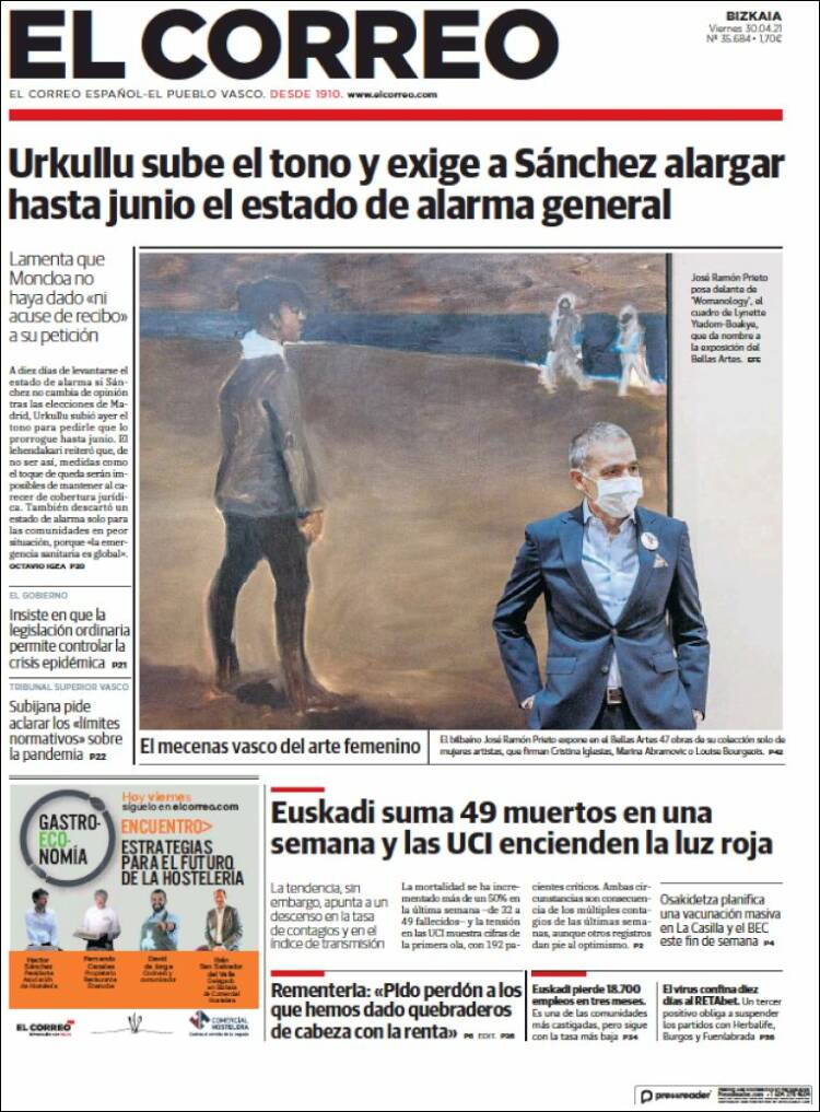 Portada de El Correo (España)