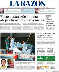 Portada de La Razón (España)