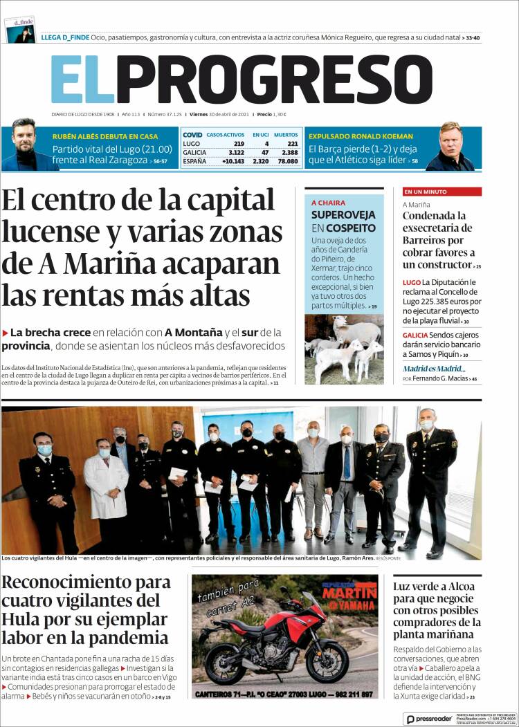 Portada de El Progreso (España)