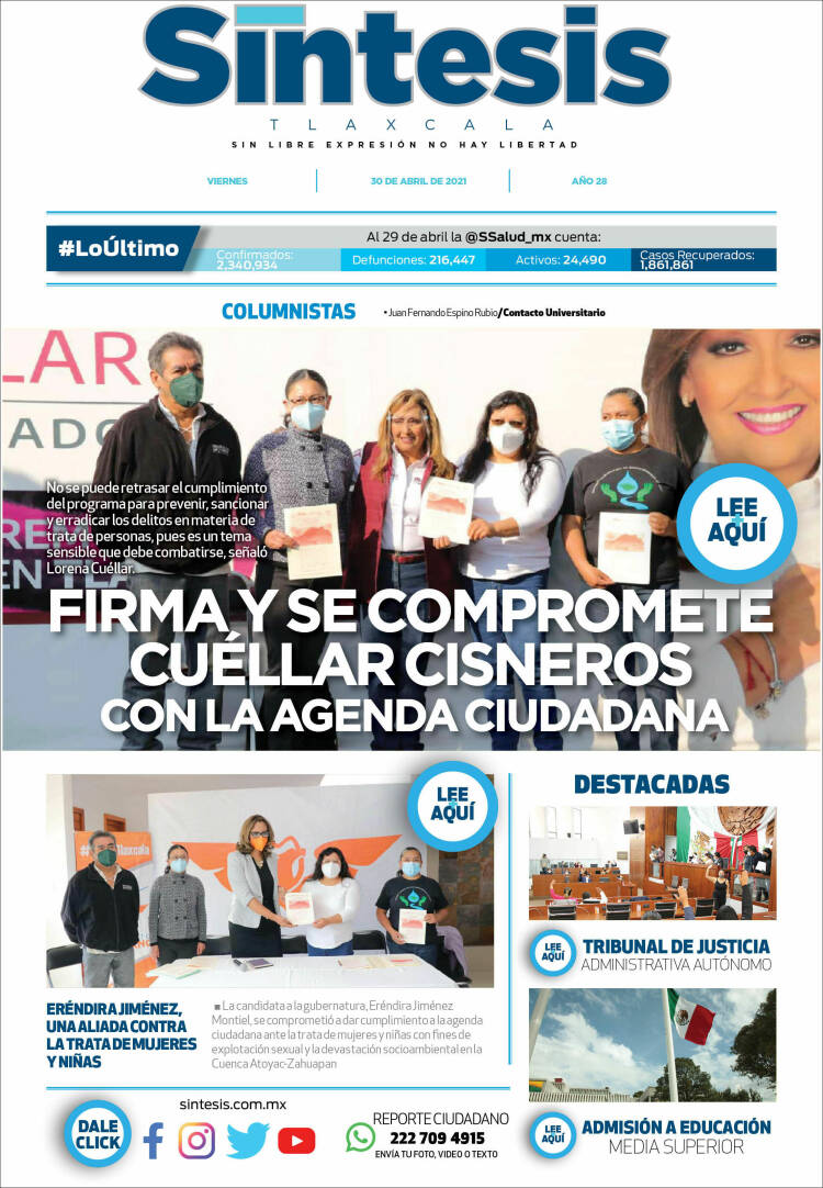 Portada de Síntesis de Tlaxcala (México)