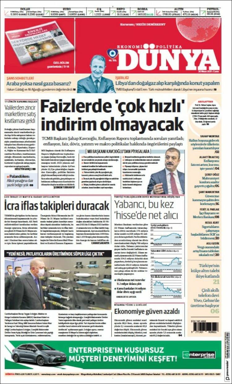Portada de Dünya (Turqu&iacute;a)