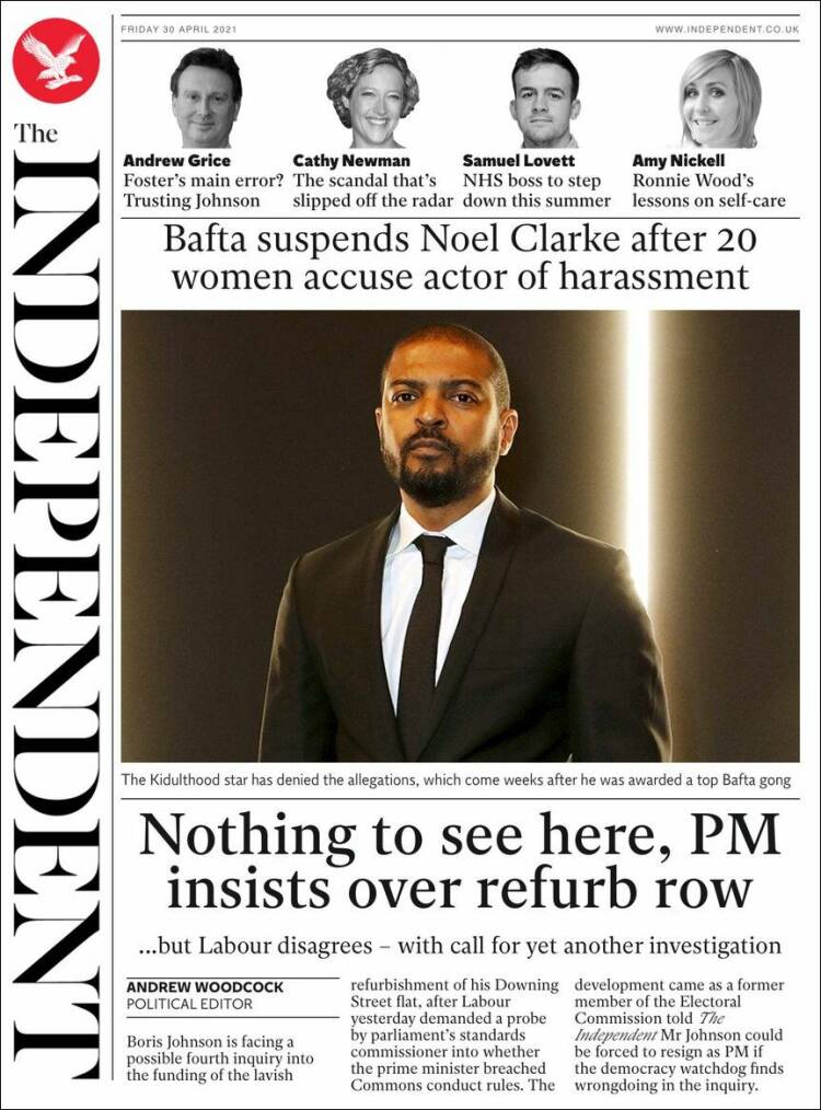 Portada de The Independent (Reino Unido)