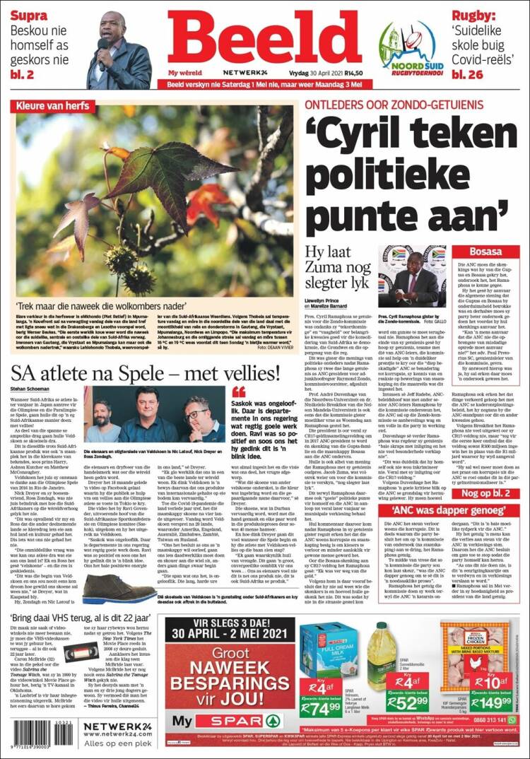 Portada de Beeld (South Africa)